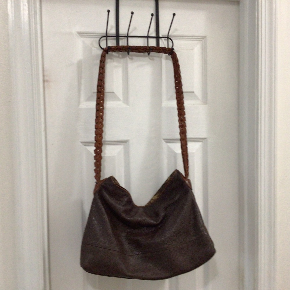 Authentic Plinio Visona Soft Leather Brown Handbag Vintage